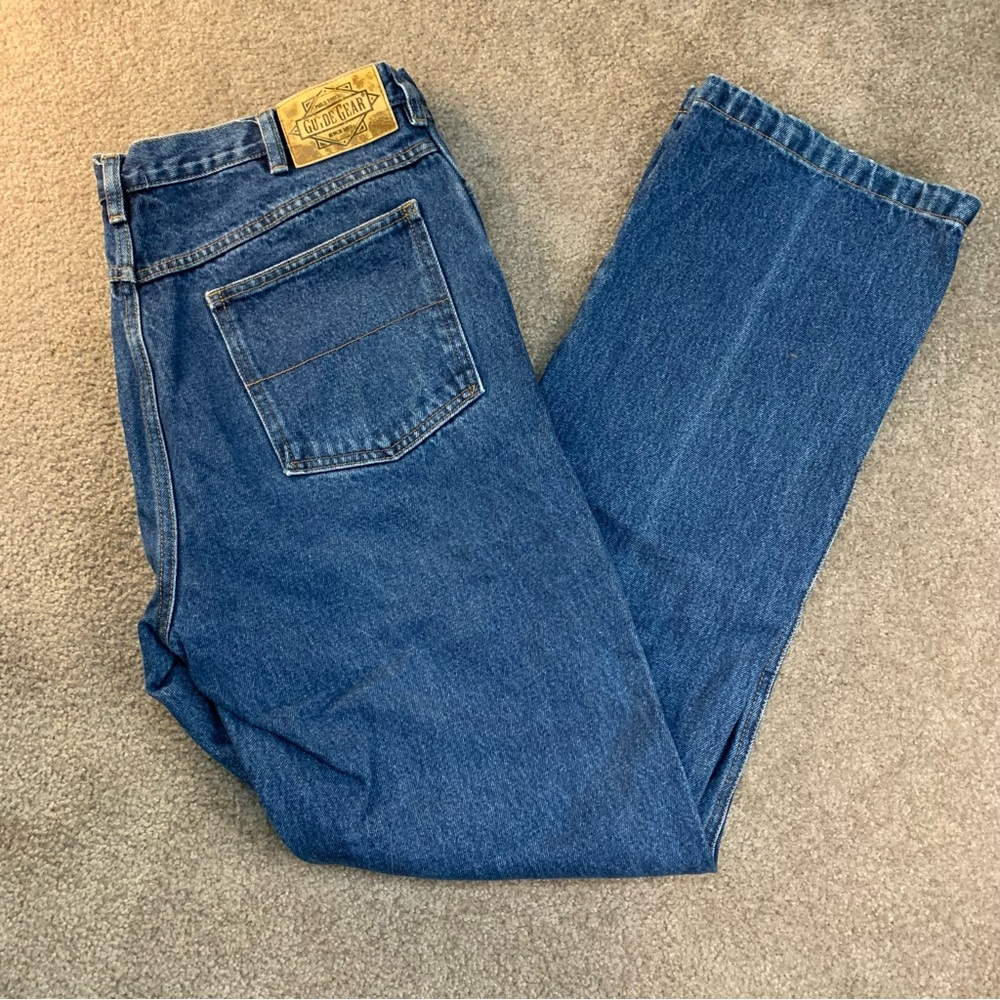 Guide Gear Sz34x34 dark wash straight leg cotton denim blue jeans